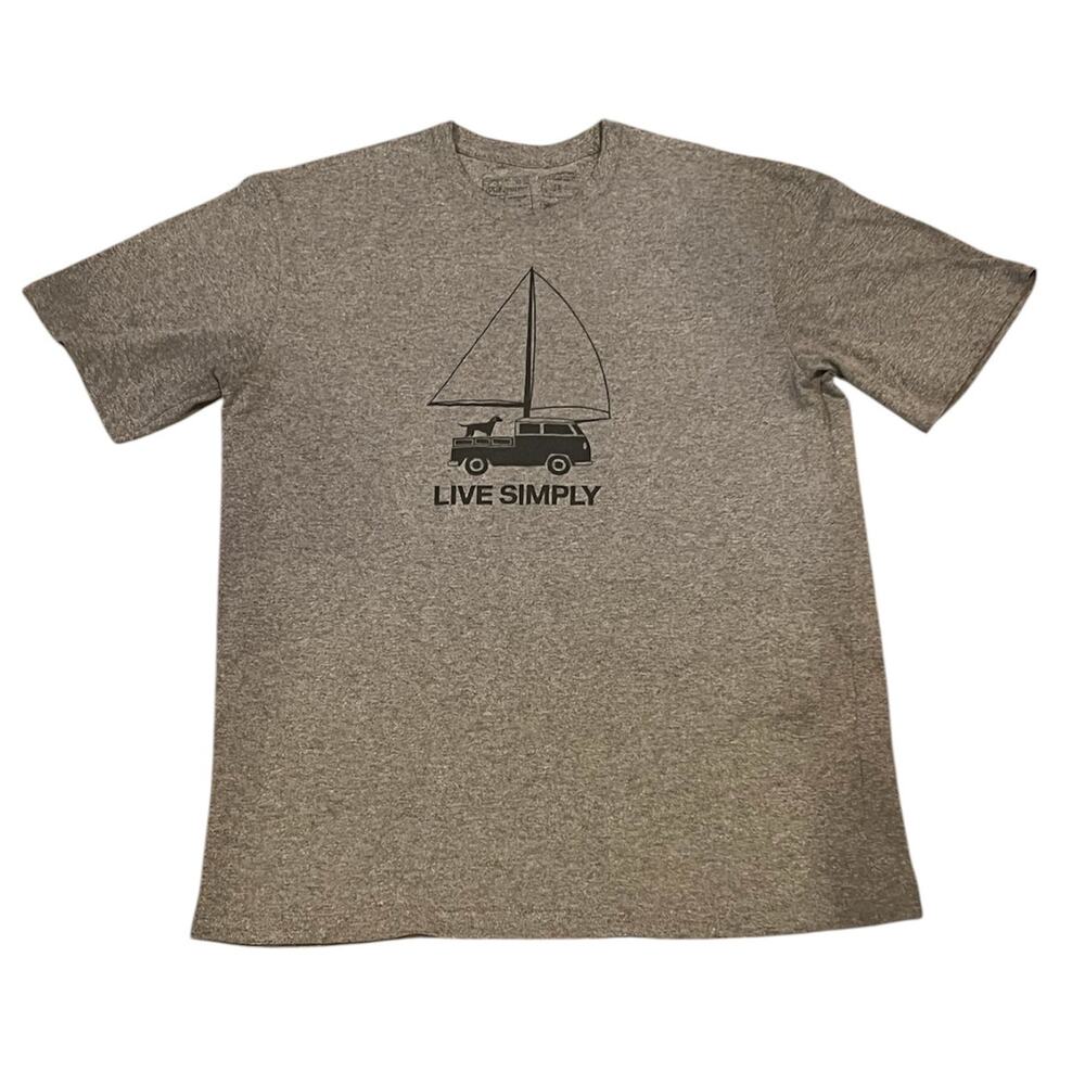 Patagonia Live Simply Graphic Tee Sailboat Mens Medium Outdoor Camping Hiking